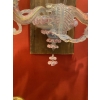 1950/70′ Lustre Murano à 6 Bras de Lumière en Verre Bleu Opalescent et Pâte de Verre Rose Et Sa paire d’Appliques