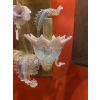 1950/70′ Lustre Murano à 6 Bras de Lumière en Verre Bleu Opalescent et Pâte de Verre Rose Et Sa paire d’Appliques