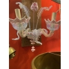 1950/70′ Lustre Murano à 6 Bras de Lumière en Verre Bleu Opalescent et Pâte de Verre Rose Et Sa paire d’Appliques