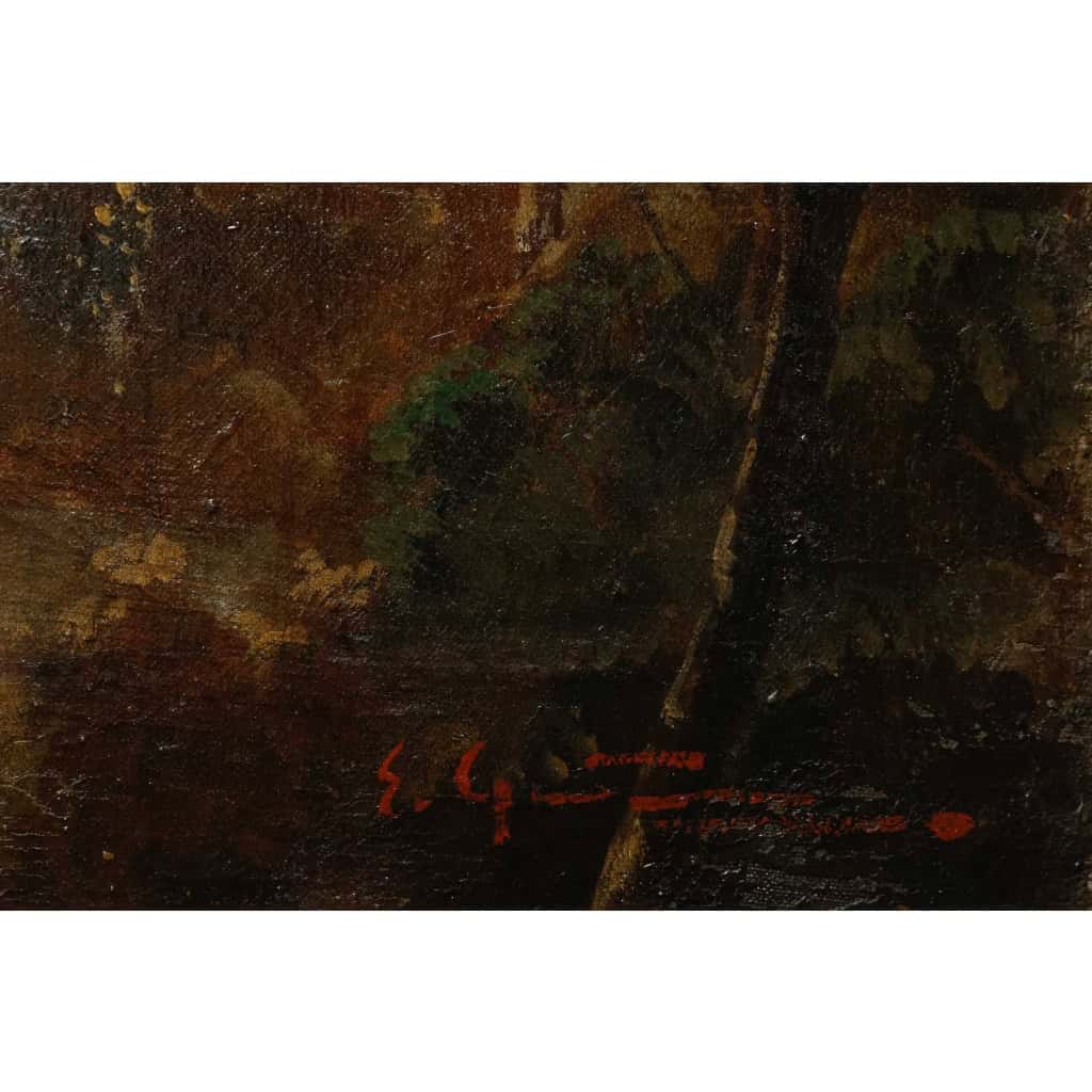 Suite de 4 tableaux de grande taille signée Ezechiele Guardascione | Biron Suite de 4 tableaux de grande taille signée Ezechiele Guardascione