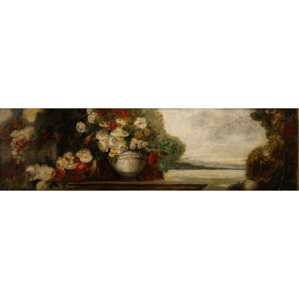 Suite de 4 tableaux de grande taille signée Ezechiele Guardascione | Biron Suite de 4 tableaux de grande taille signée Ezechiele Guardascione