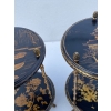 1970′ Paire De Guéridons Ou Similaires Style Maison Baguès Décor Bambou en Bronze Doré Avec Plateaux Laque de Chine | Biron 1970′ Paire De Guéridons Ou Similaires Style Maison Baguès Décor Bambou en Bronze Doré Avec Plateaux Laque de Chine