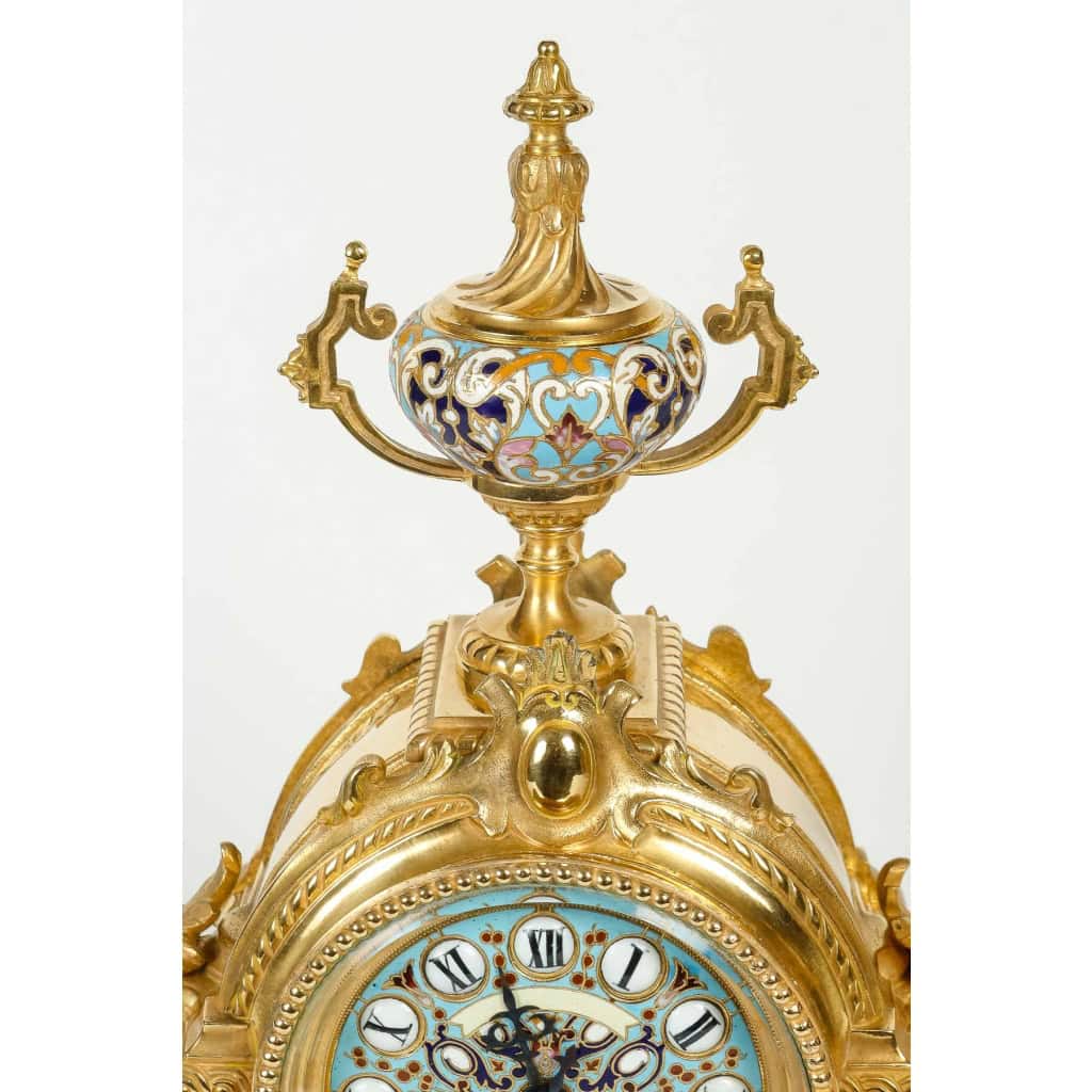 Une garniture en bronze doré et émail cloisonné fin XIXème siècle | Biron Une garniture en bronze doré et émail cloisonné fin XIXème siècle