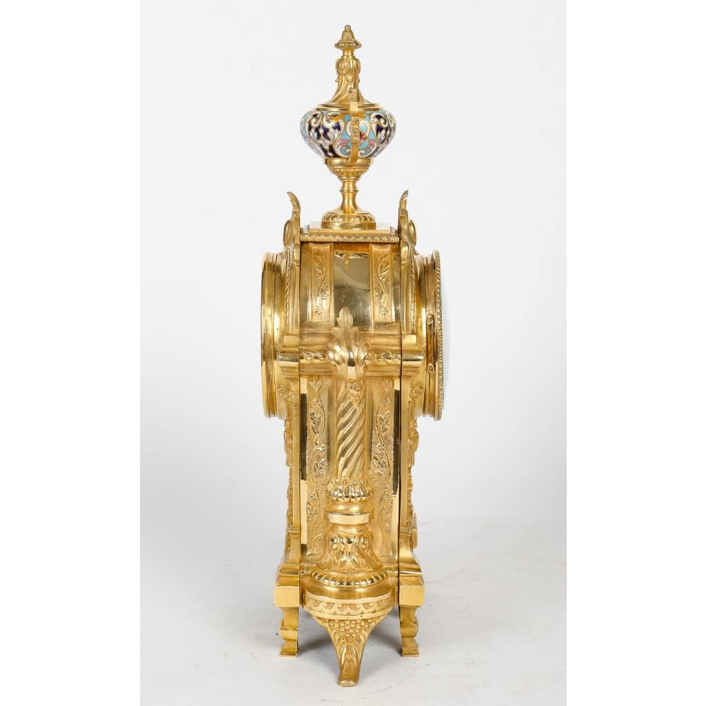 Une garniture en bronze doré et émail cloisonné fin XIXème siècle | Biron Une garniture en bronze doré et émail cloisonné fin XIXème siècle