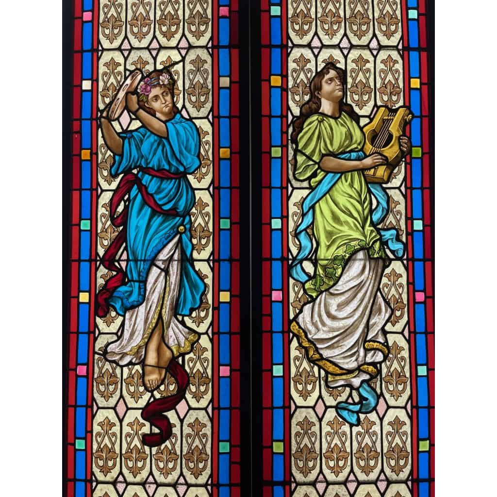Paire de vitraux aux danseuses (184 x 108 cm) | Biron Paire de vitraux aux danseuses (184 x 108 cm)