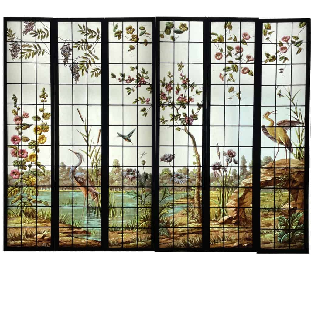 Ensemble de 6 panneaux signés HAYE Paris (230 x 177 cm) | Biron |||||