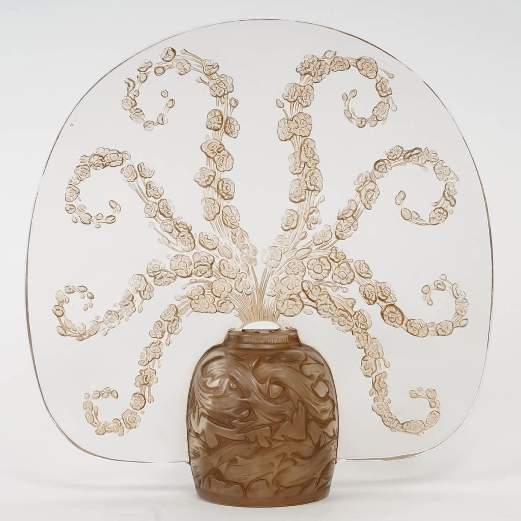 Veilleuse Tiare « Véronique » verre blanc patiné sépia de René LALIQUE | Biron |||||||