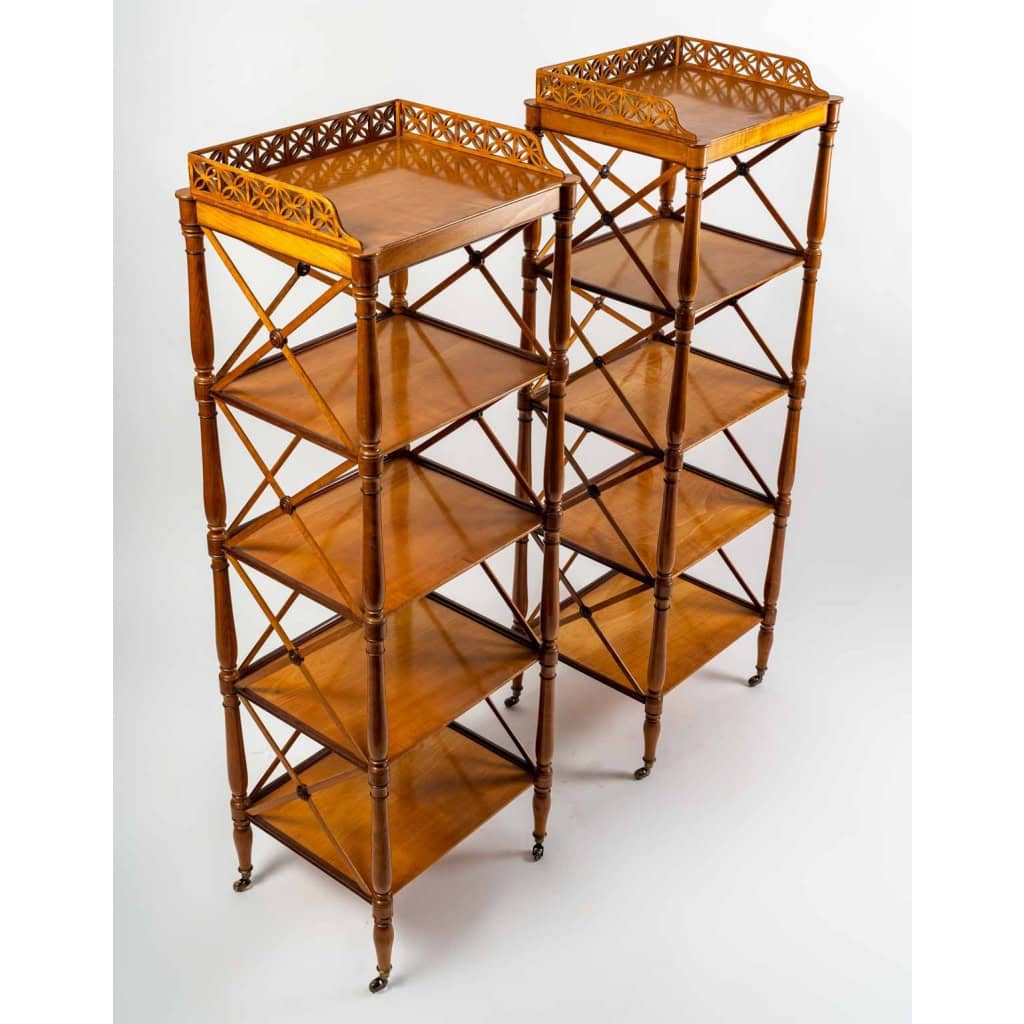 Paire D’étagères En Erable Et Amarante, Epoque Charles X | Biron Paire D’étagères En Erable Et Amarante, Epoque Charles X