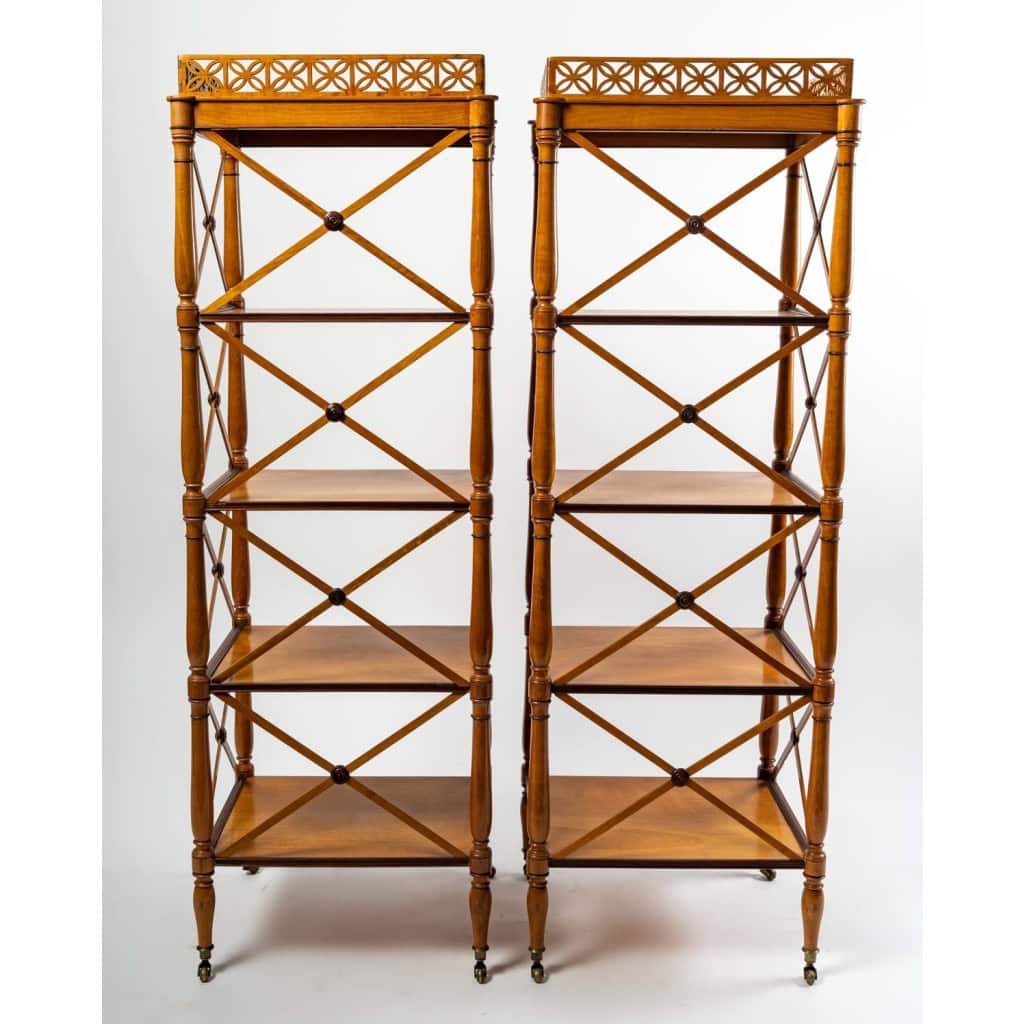 Paire D’étagères En Erable Et Amarante, Epoque Charles X | Biron Paire D’étagères En Erable Et Amarante, Epoque Charles X