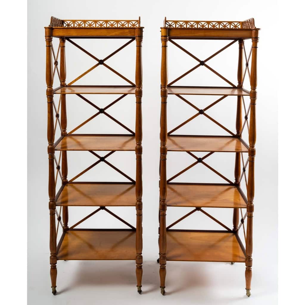 Paire D’étagères En Erable Et Amarante, Epoque Charles X | Biron Paire D’étagères En Erable Et Amarante, Epoque Charles X