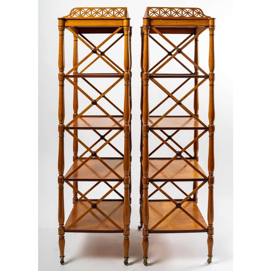 Paire D’étagères En Erable Et Amarante, Epoque Charles X | Biron Paire D’étagères En Erable Et Amarante, Epoque Charles X