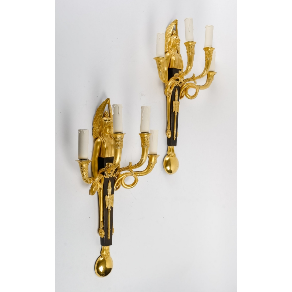 Paire d’appliques d’époque 1er Empire (1804 – 1815). | Biron Paire d'appliques d'époque 1er Empire (1804 - 1815).