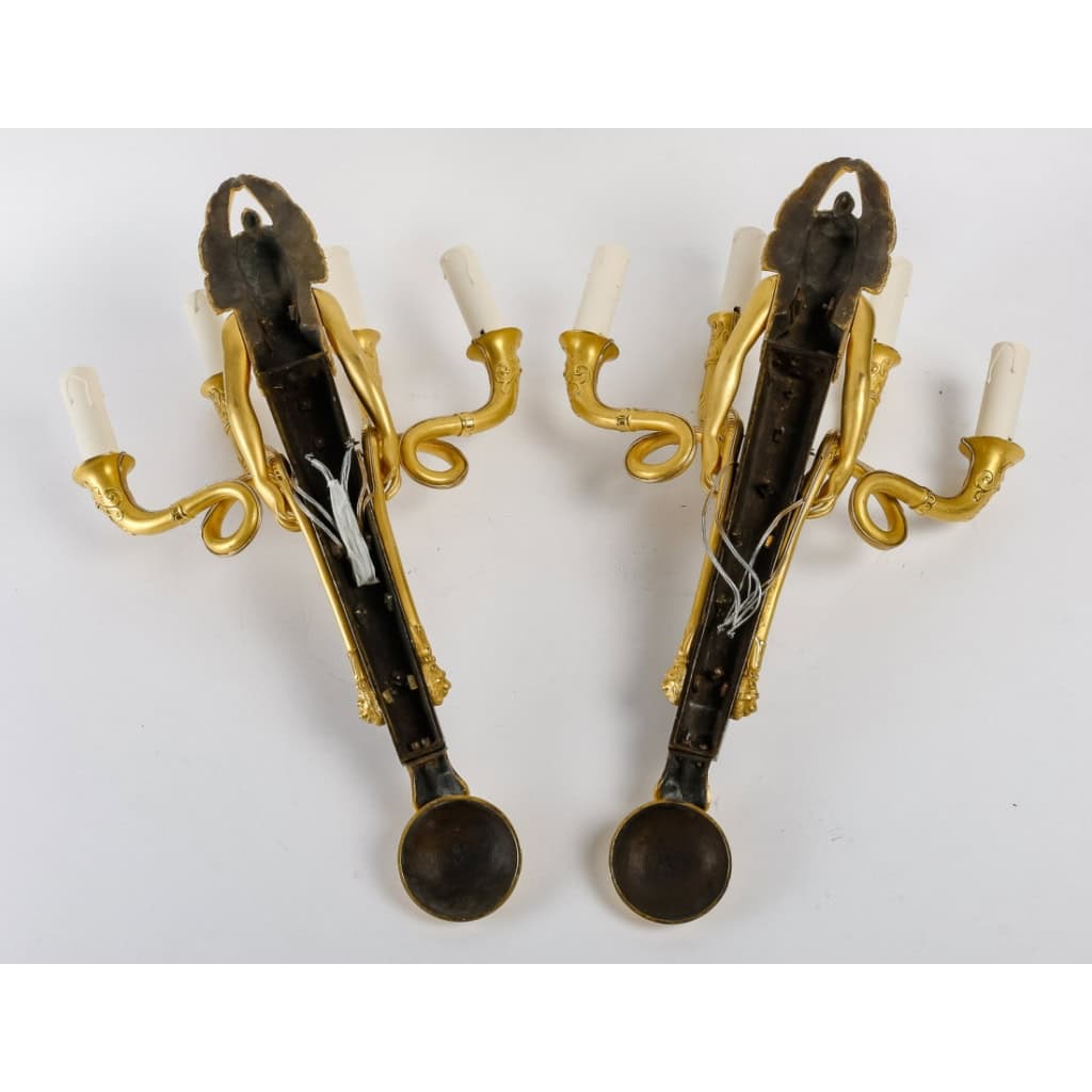 Paire d’appliques d’époque 1er Empire (1804 – 1815). | Biron Paire d'appliques d'époque 1er Empire (1804 - 1815).