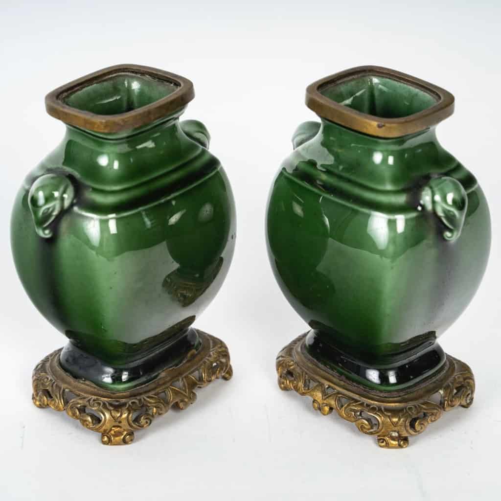 Théodore DECK (1823 – 1891) Paire de Vases Miniatures, circa 1870 | Biron Théodore DECK (1823 - 1891) Paire de Vases Miniatures, circa 1870
