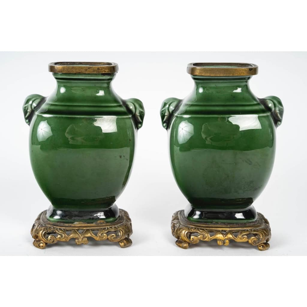 Théodore DECK (1823 – 1891) Paire de Vases Miniatures, circa 1870 | Biron Théodore DECK (1823 - 1891) Paire de Vases Miniatures, circa 1870