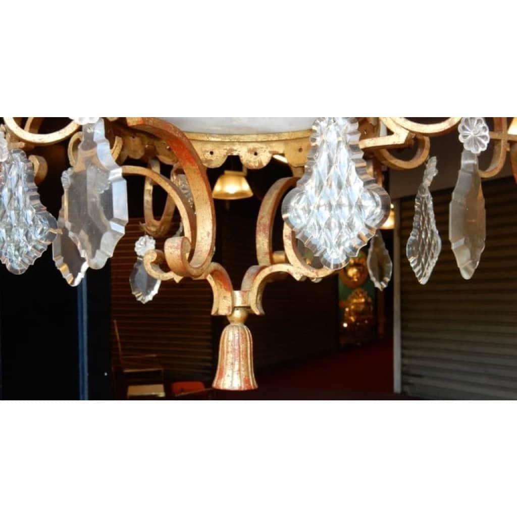 1950′ Lustre Style Médiéval Style Maison Jansen | Biron 1950′ Lustre Style Médiéval Style Maison Jansen