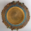 Petite coupelle en vermeil ( Argent plaqué or) filigrané, pierres semi-précieuses serties et émail, travail chinois, XXe siècle