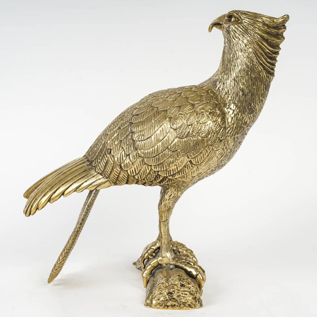 Importante Sculpture d’un Aigle en Métal Argenté, Centre de Table, XXème Siècle. | Biron ||||||||