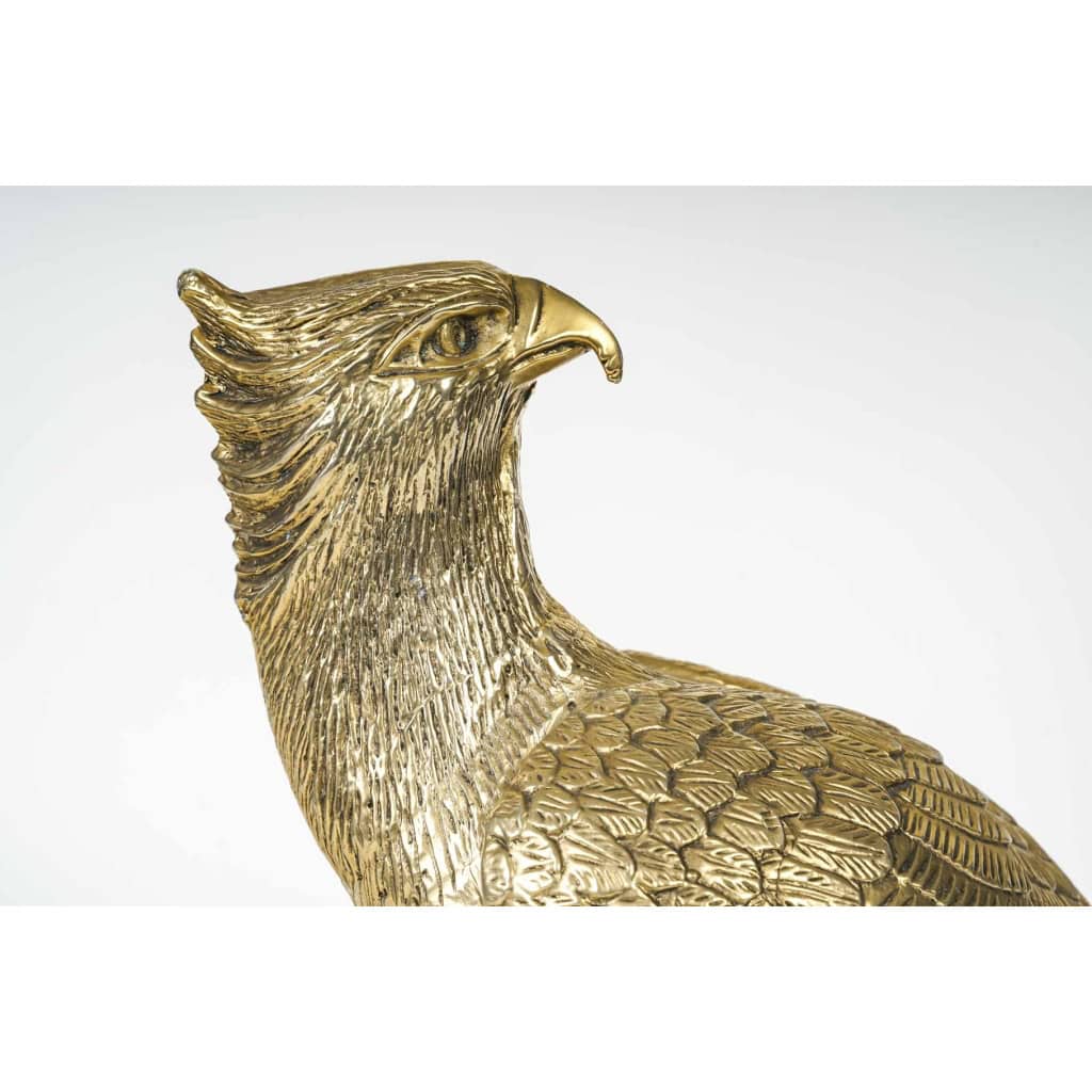 Importante Sculpture d’un Aigle en Métal Argenté, Centre de Table, XXème Siècle. | Biron Importante Sculpture d’un Aigle en Métal Argenté, Centre de Table, XXème Siècle.