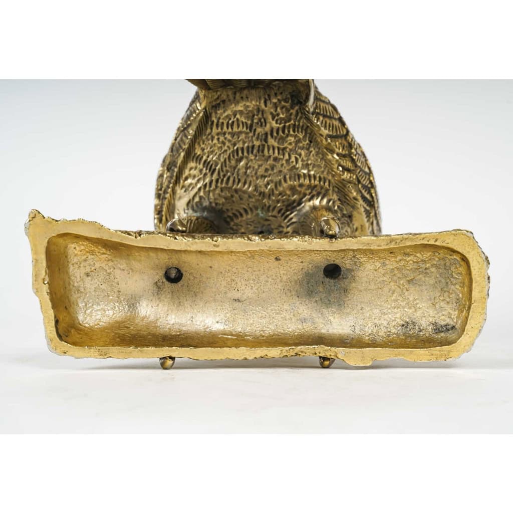 Importante Sculpture d’un Aigle en Métal Argenté, Centre de Table, XXème Siècle. | Biron Importante Sculpture d’un Aigle en Métal Argenté, Centre de Table, XXème Siècle.