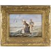 Tableau d’Eugène Tourrette, pêche à l’épuisette | Biron ||||||||||