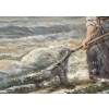 Tableau d’Eugène Tourrette, pêche à l’épuisette | Biron Tableau d'Eugène Tourrette, pêche à l'épuisette