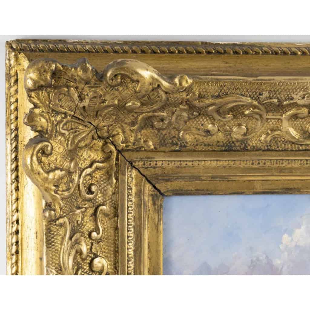Tableau d’Eugène Tourrette, pêche à l’épuisette | Biron Tableau d'Eugène Tourrette, pêche à l'épuisette