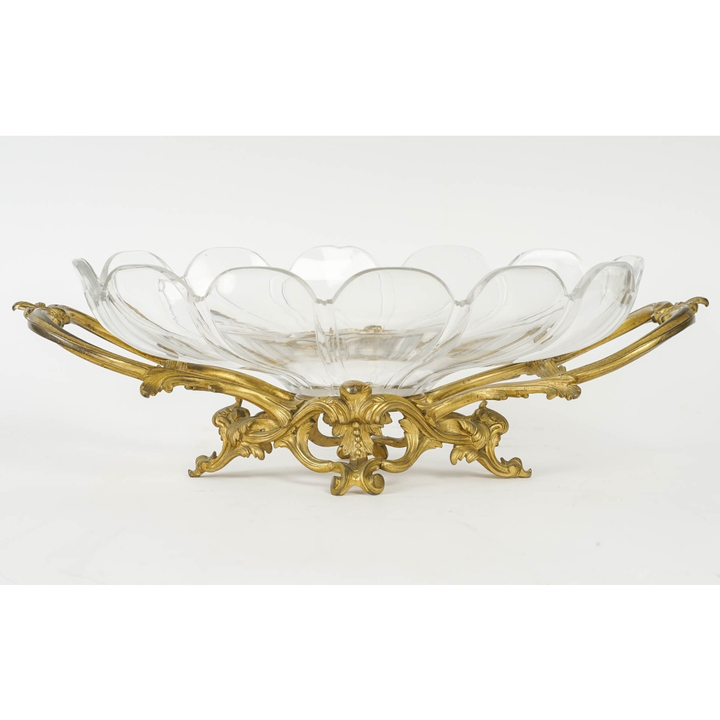 Coupe en Cristal et Bronze Doré de Style Louis XV, Epoque Napoléon III. | Biron |||||
