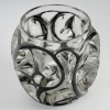 Vase « Tourbillons » verre blanc émaillé noir de René LALIQUE | Biron Vase "Tourbillons" verre blanc émaillé noir de René LALIQUE
