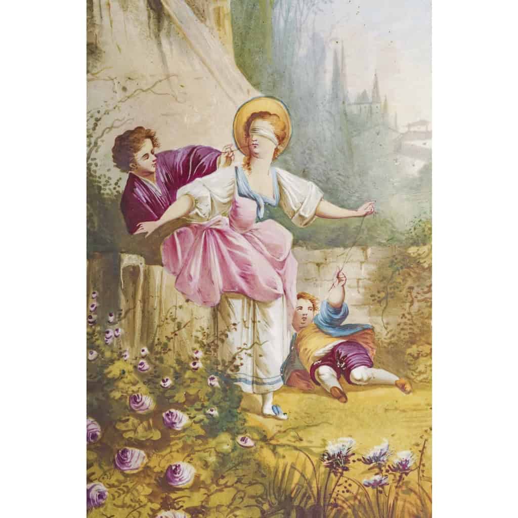 Pair de plaques en porcelaine, paint à la main signé par l’artiste.