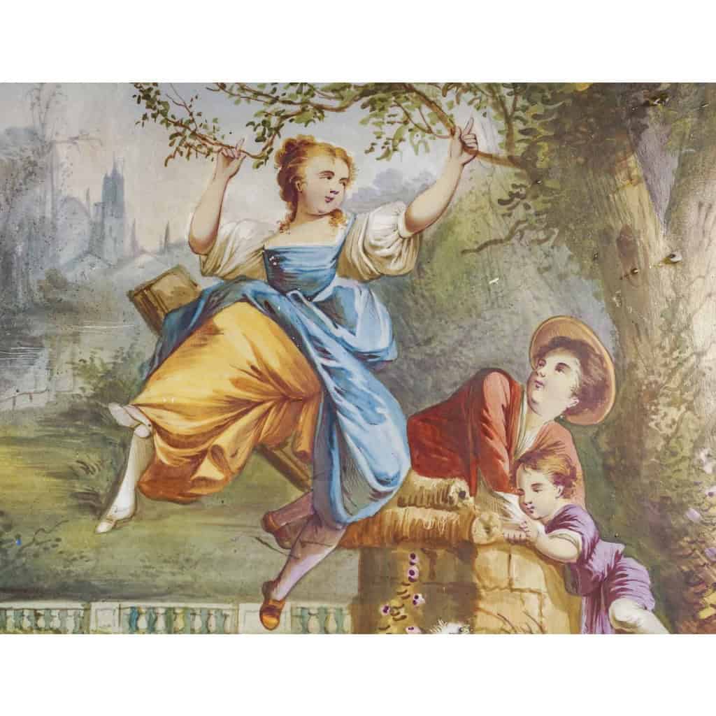 Pair de plaques en porcelaine, paint à la main signé par l’artiste.