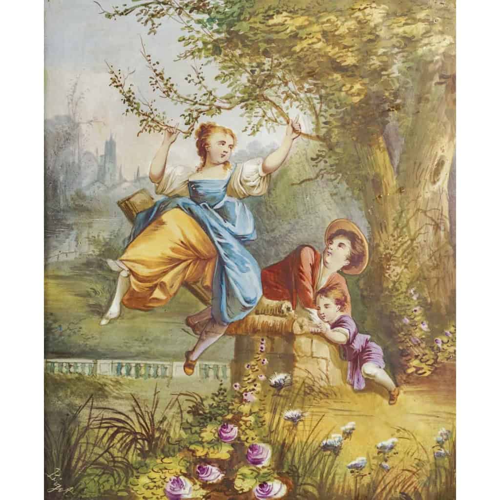 Pair de plaques en porcelaine, paint à la main signé par l’artiste.