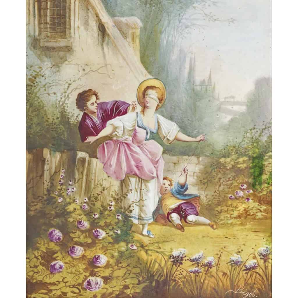 Pair de plaques en porcelaine, paint à la main signé par l’artiste.