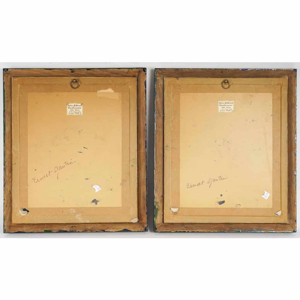 Pair de plaques en porcelaine, paint à la main signé par l’artiste.