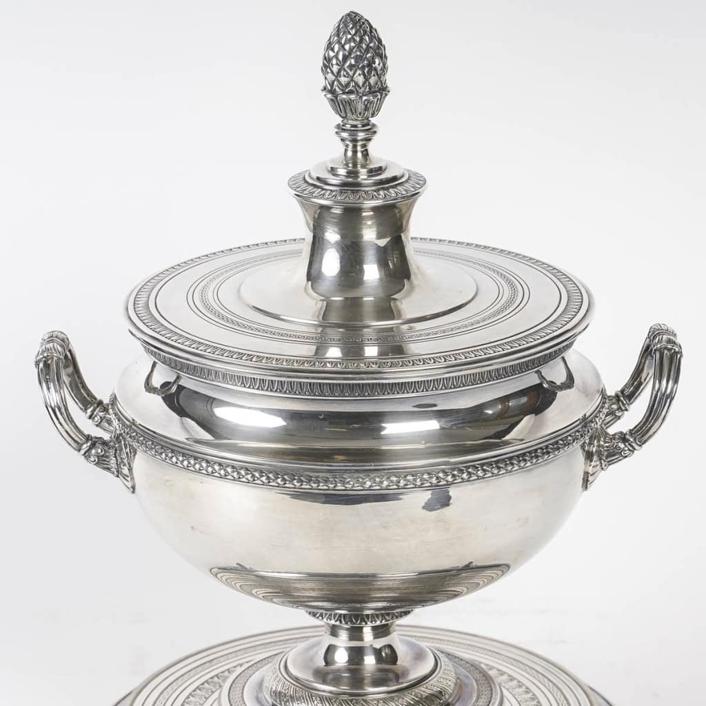 Soupière ou Centre de Table de la Maison CHRYSALIA Orfèvre, Napoléon III, XIXème Siècle. | Biron |||||||