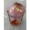 1950/70′ Guéridon Maison Baguès Décor Bambou en Bronze Doré Avec Plateaux Laque de Chine Rouge Et Or | Biron ||||||||