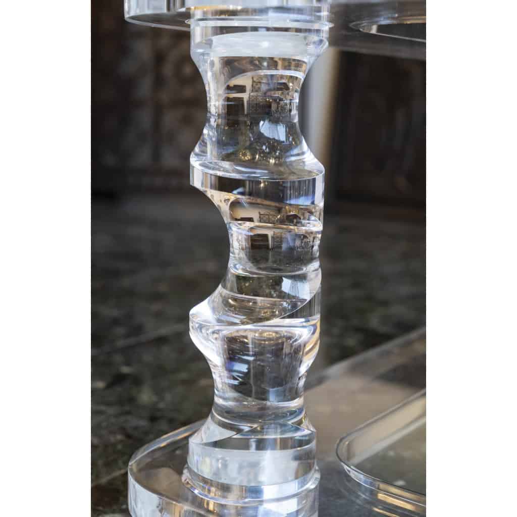 Table Basse En Plexiglass Attribuée à Roméo Année 80 | Biron Table Basse En Plexiglass Attribuée à Roméo Année 80