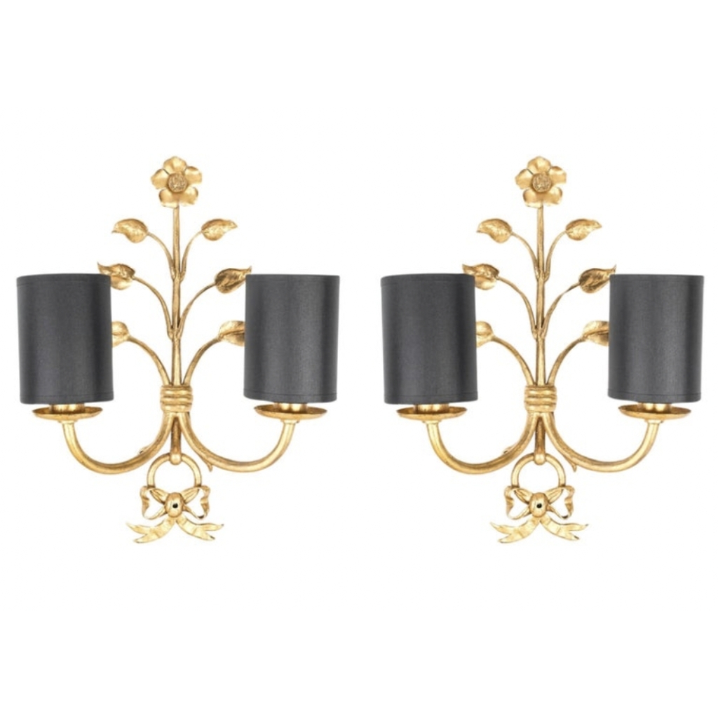 1960 Paire d’appliques en bronze Maison Baguès | Biron |||||