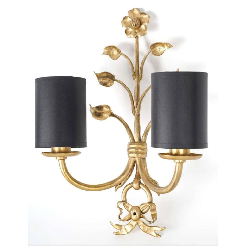 1960 Paire d’appliques en bronze Maison Baguès | Biron 1960 Paire d'appliques en bronze Maison Baguès