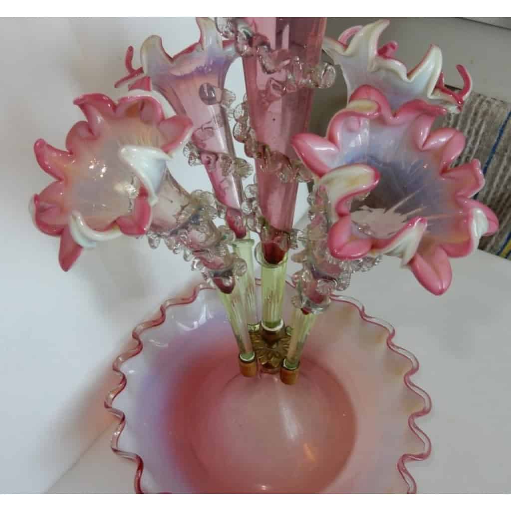 1880/1900 Coupe en Verre Opalescent Avec 5 Cornets N3 6
