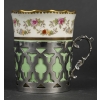 Ensemble de tasses en porcelaine et argent, Angleterre, AYNSLEY, XIXème siècle | Biron Ensemble de tasses en porcelaine et argent, Angleterre, AYNSLEY, XIXème siècle