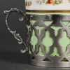 Ensemble de tasses en porcelaine et argent, Angleterre, AYNSLEY, XIXème siècle | Biron Ensemble de tasses en porcelaine et argent, Angleterre, AYNSLEY, XIXème siècle