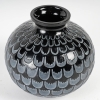 Vase « Grenade » verre noir patiné blanc de René LALIQUE | Biron Vase "Grenade" verre noir patiné blanc de René LALIQUE