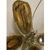 1970’ Applique Papillon en Bronze ou Laiton, Duval Brasseur Ou Isabelle Faure, 4 Ampoules, Ailes d’Agate | Biron 1970’ Applique Papillon en Bronze ou Laiton, Duval Brasseur Ou Isabelle Faure, 4 Ampoules, Ailes d’Agate