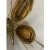 1970’ Applique Papillon en Bronze ou Laiton, Duval Brasseur Ou Isabelle Faure, 4 Ampoules, Ailes d’Agate | Biron 1970’ Applique Papillon en Bronze ou Laiton, Duval Brasseur Ou Isabelle Faure, 4 Ampoules, Ailes d’Agate