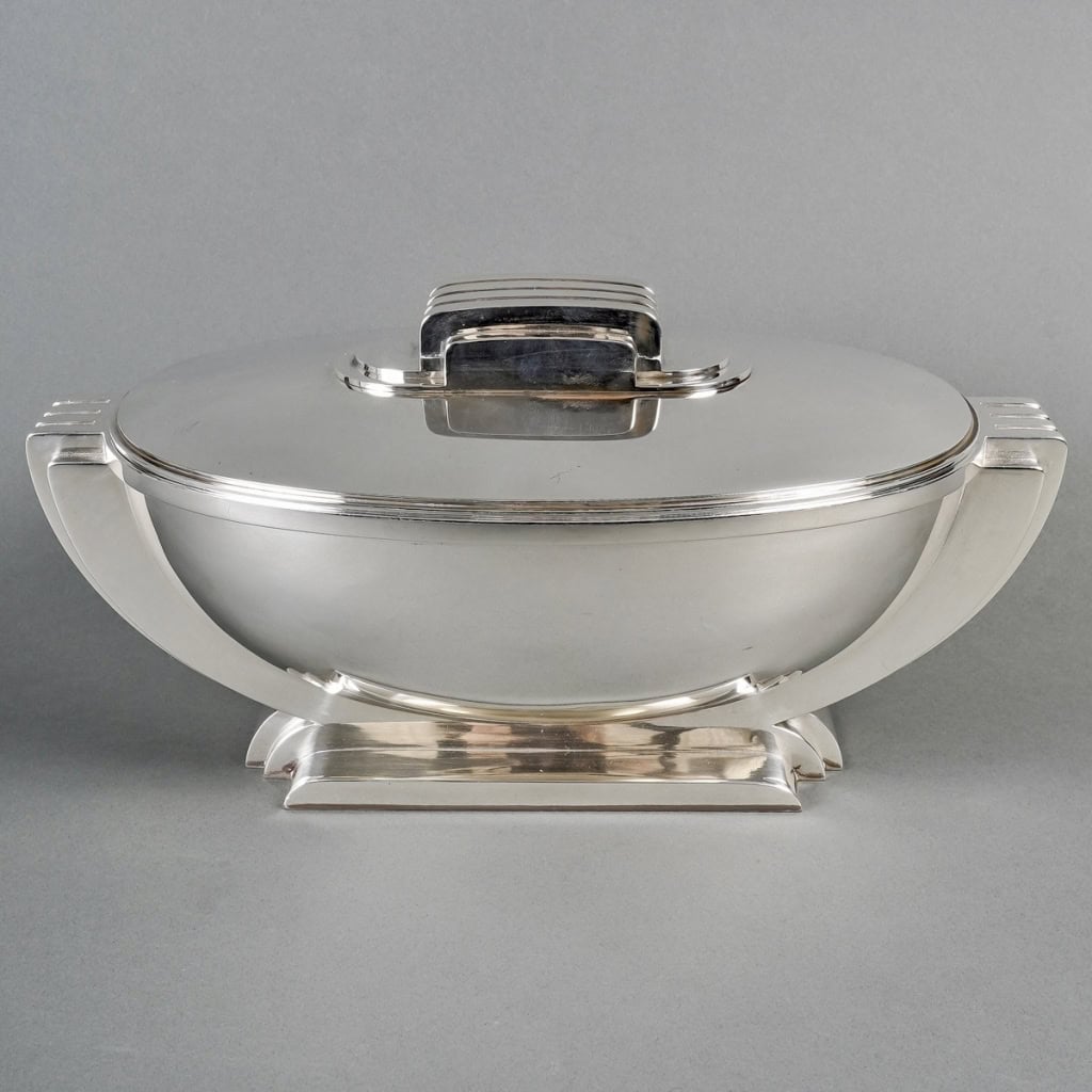 Centre de Table – Soupière Moderniste Art-Déco argent massif de Jean TETARD | Biron |||||||||||||||
