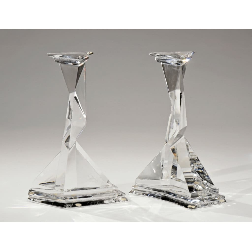 Salvador DALI 1904 – 1989 Castor et Pollux Bougeoirs en cristal de Baccarat | Biron Salvador DALI 1904 - 1989 Castor et Pollux Bougeoirs en cristal de Baccarat
