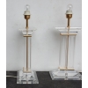1970′ Paire de Lampes en Altuglas Décor Colonnes