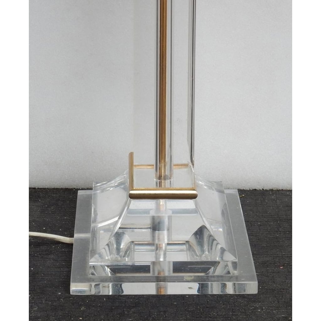 1970′ Paire de Lampes en Altuglas Décor Colonnes