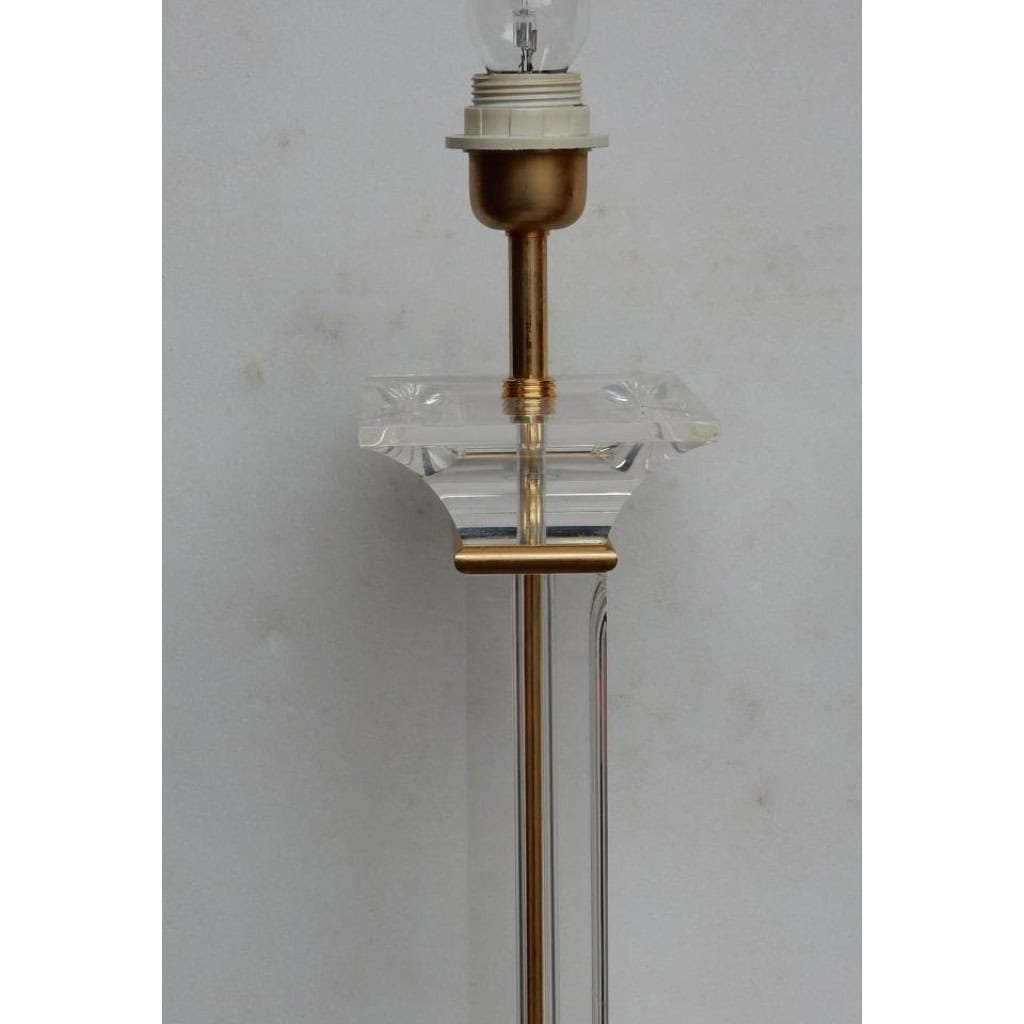 1970′ Paire de Lampes en Altuglas Décor Colonnes